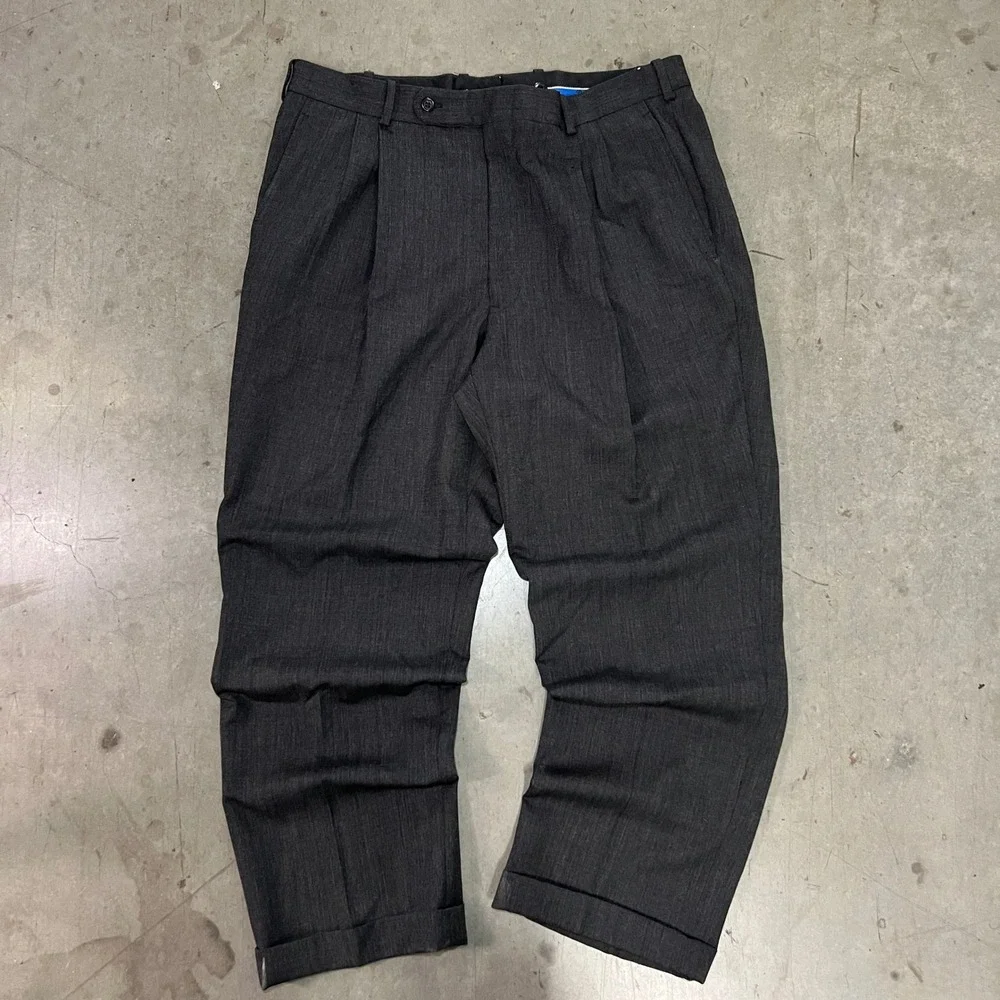 VTG Royal Classic Dress Pants Men's 36 USA Pleated Trousers Dress Pants Charcoal